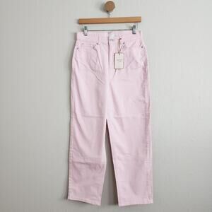 NWT Ted Baker Lemin Pink Straight Leg High Waisted Crop Jeans 27 Denim